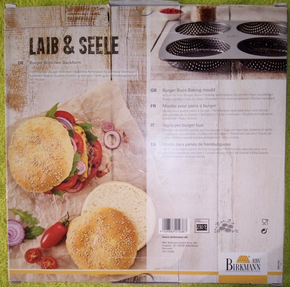 Teglie da forno: Birkmann Burger Brötchen Backform - 4er Burger-Buns-Form – Nuovo (secondo la descrizione) da Werdenberg venduto da EXA-Secondhand 4