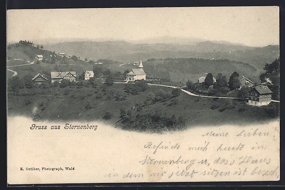 Cartoline postali: AK Sternenberg, Gesamtansicht, 1905 – Usato da Berlin venduto da bartko-reher