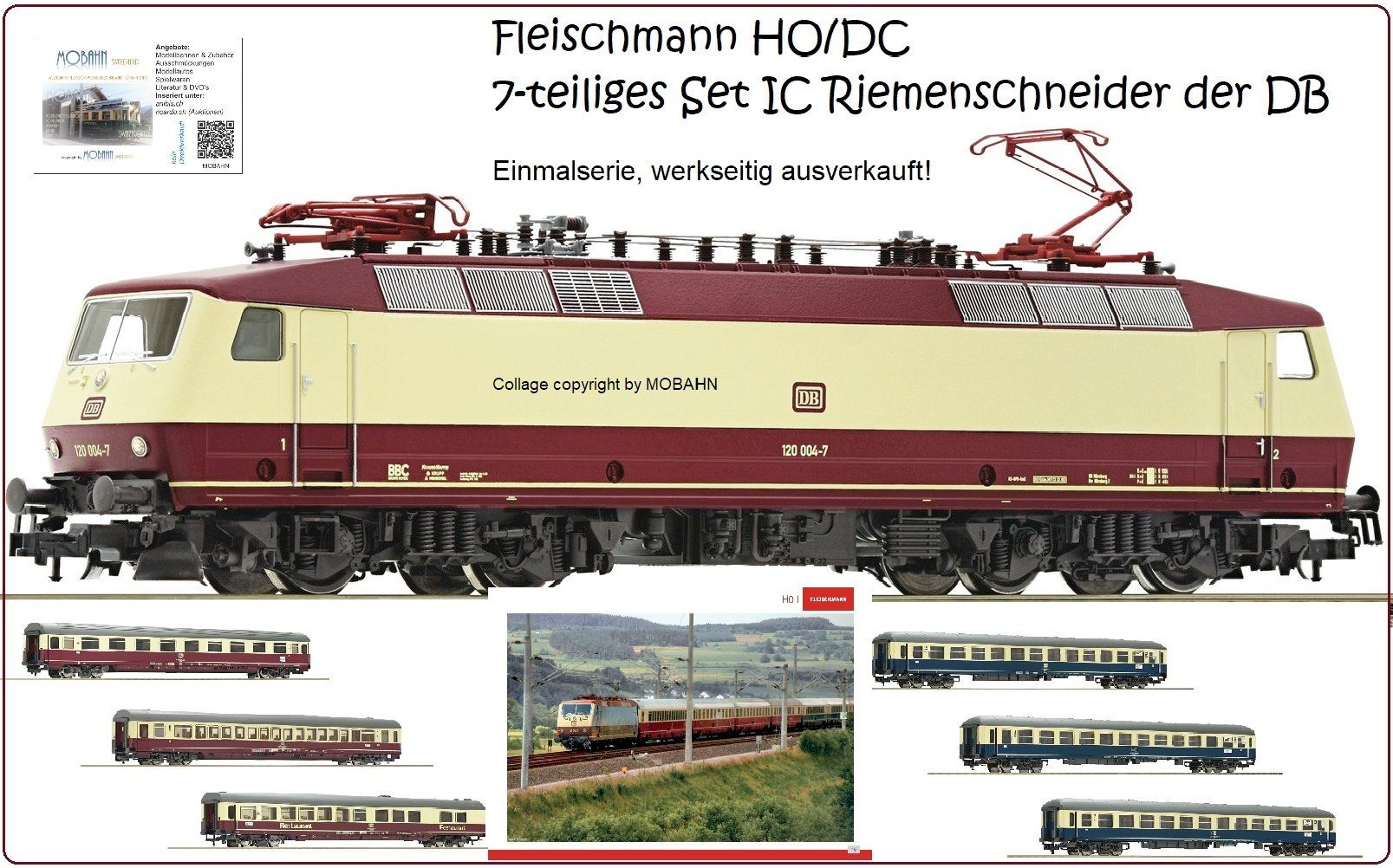 Fleischmann Modellini di ferrovie: Fleischmann - InterCity Riemenschneider mit BR 120 TEE – Nuovo e nell'imballaggio originale da Rotkreuz venduto da MOBAHN-1zu87 5
