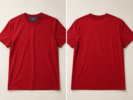 2x COTTON&SILK T-Shirts Gr. L – Rot & Schwarz