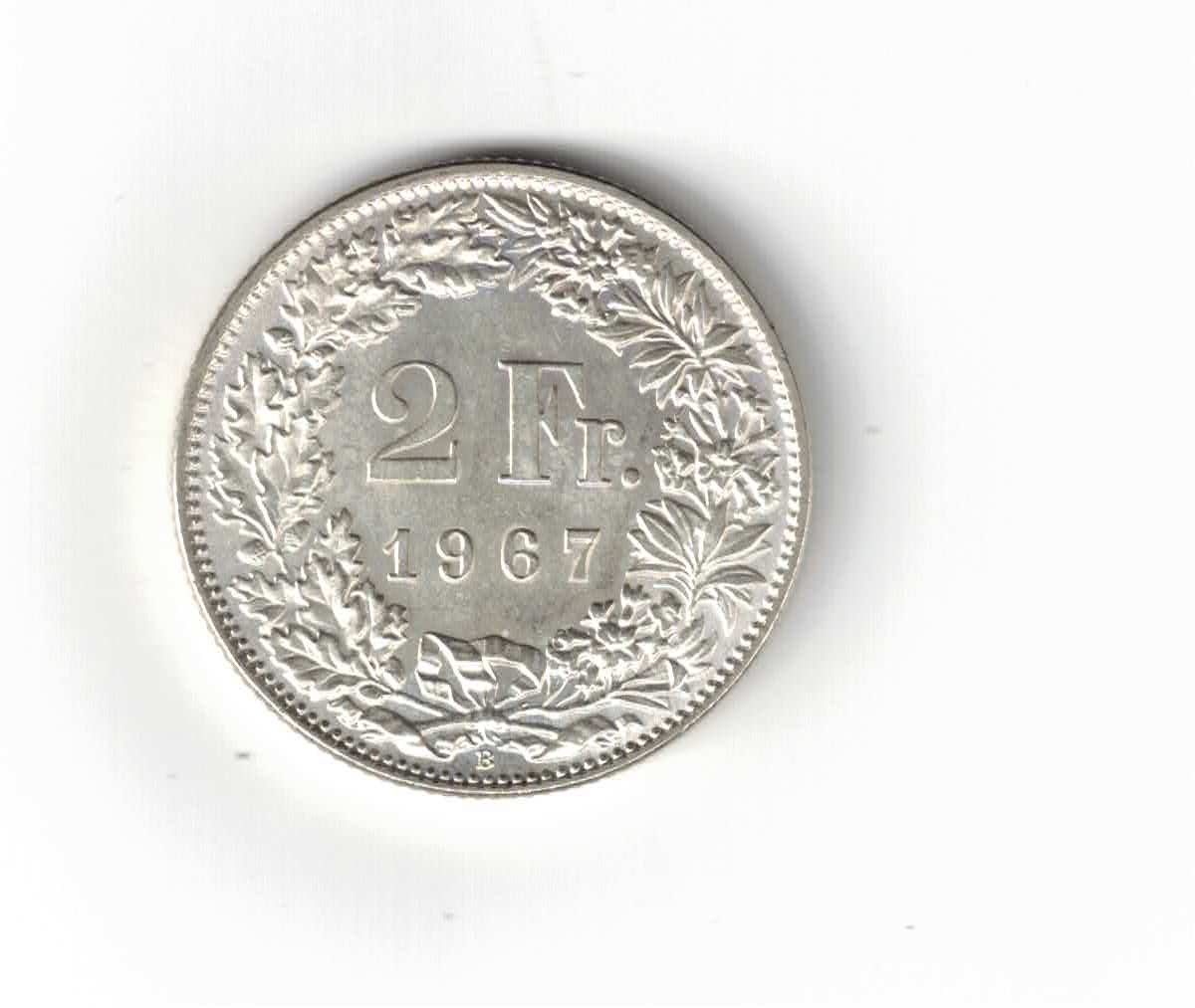 Tutti le monete: Fr. 2.- 1967 Slber unz. – Usato da Bottmingen venduto da Golferin