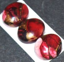 Cabochon Set L-5756 – 3 Stück Kingman Red Dahlia Türkis je 8