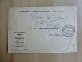 Solothurn, Franko, Postcheckverkehr 1919, nach Selzach