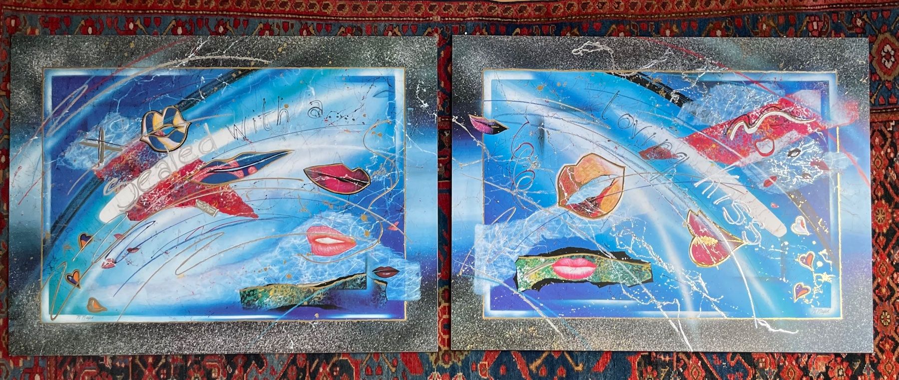 Grafica & Litografie: M. Mayer 2 posters a  loving kiss – Usato da Biel/Bienne venduto da Galaq