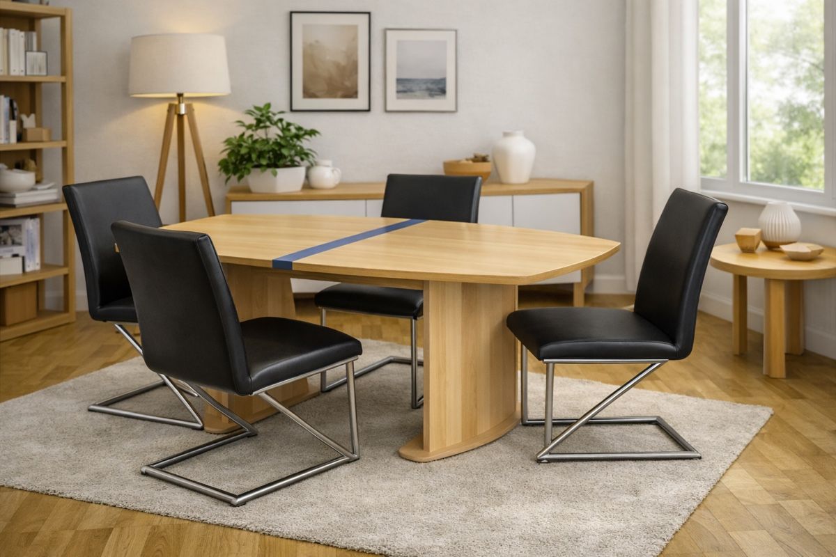 Set di tavolo e panche: Esstisch mit 4 Stühle Holz und Leder – Nuovo (secondo la descrizione) da Bellach venduto da GSASTORE