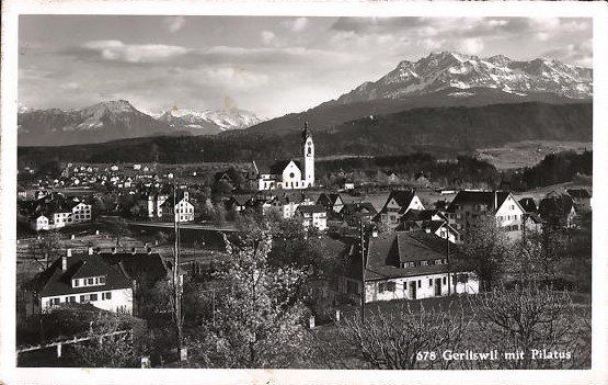 Cartoline postali: Emmen LU Gerliswil Ortsansicht Nr.678 , 1938 – Usato da Solothurn venduto da Bepposol