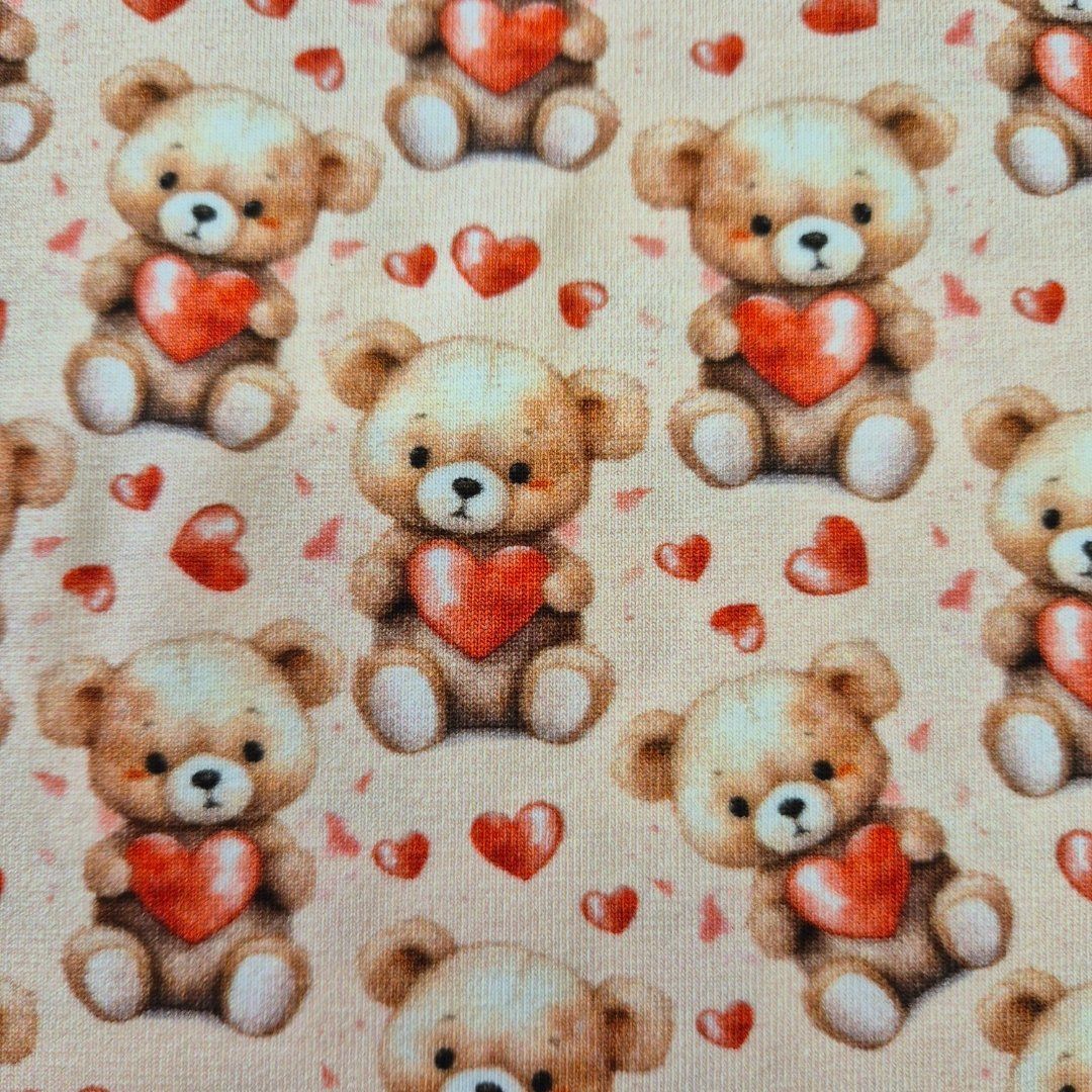 Tessuti: Jersey Herzen-Teddy beige – Nuovo e nell'imballaggio originale da Winterthur venduto da Kimbana