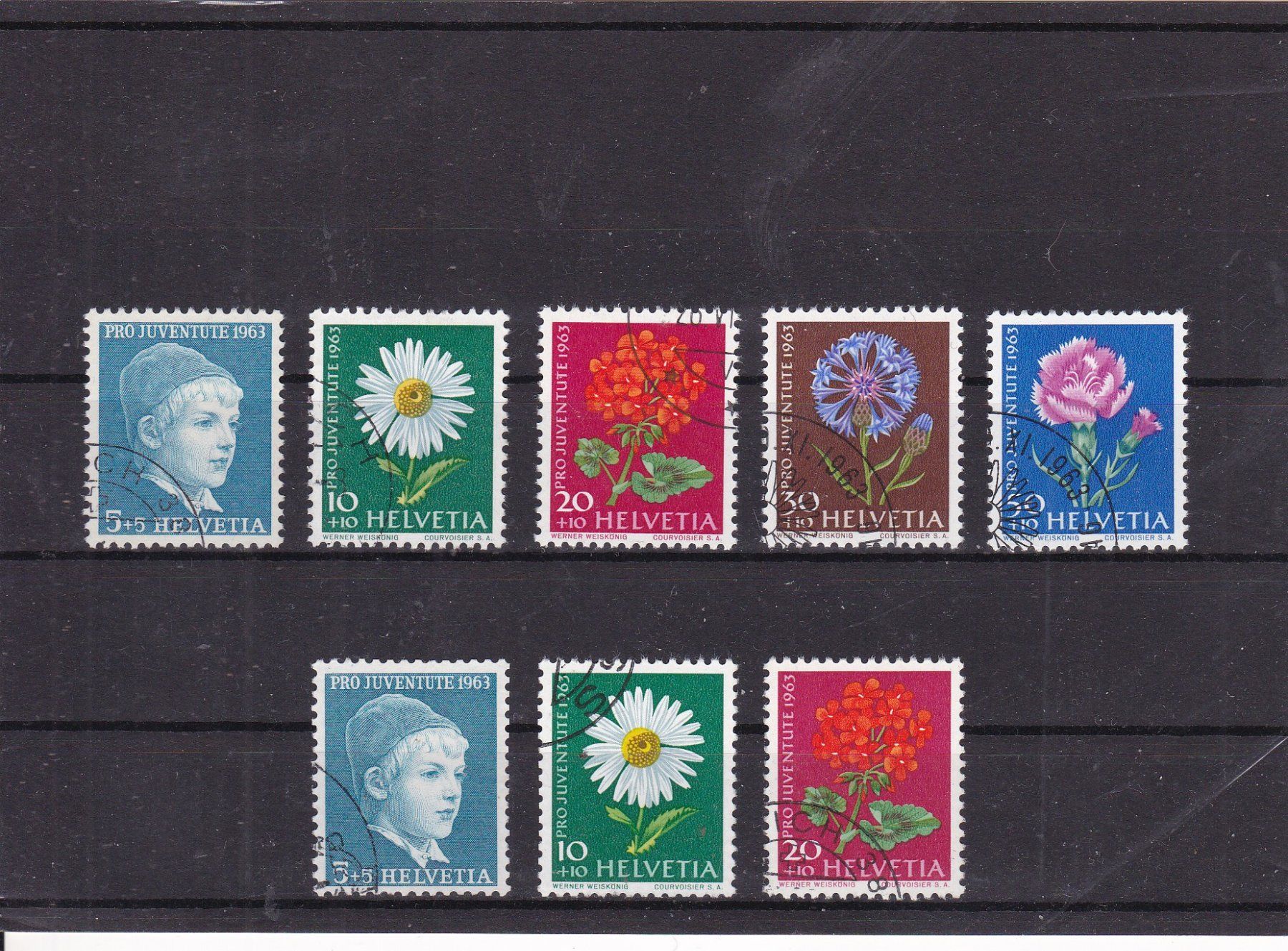 Alle Briefmarken: PRO JUVENTUTE 1963 – Gebraucht aus Gretzenbach von Sikim