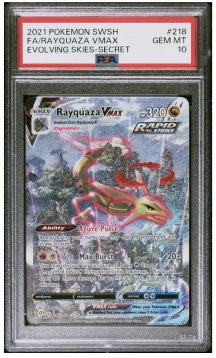Pokémon Carte collezionabili: Rayquaza VMAX PSA 10 EVS 218 - Evolving Skies – Nuovo (secondo la descrizione) da Güttingen venduto da PrimeCollect