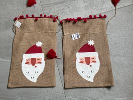 2x Sacs de St Nicolas Noël décoratifs - Jutebeutel neu