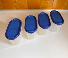 Tuppervision 2 mit blauem Deckel +Doppelöffnung