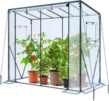 Tomatengewächshaus 200x77x170 cm Folienhaus begehbar Fenster