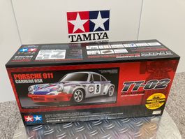 Tamiya TT-02 Porsche 911 Carrera RSR RC-Modell 1:10 (NEU)
