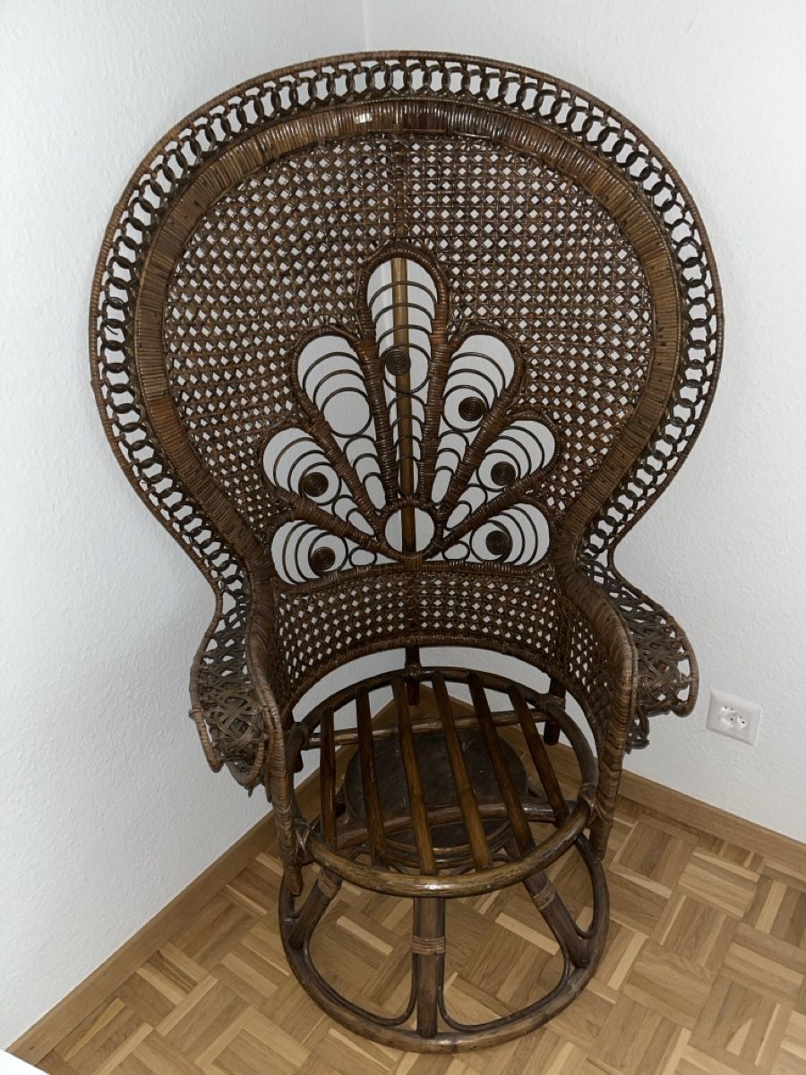 Poltrone: Drehbarer Vintage Rattansessel – Usato da Wangen b. Olten venduto da break72