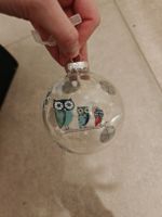 3 boules de Noël motif hiboux