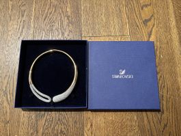 Swarovski Halsreif mit Kristallen goldfarben neuwertig