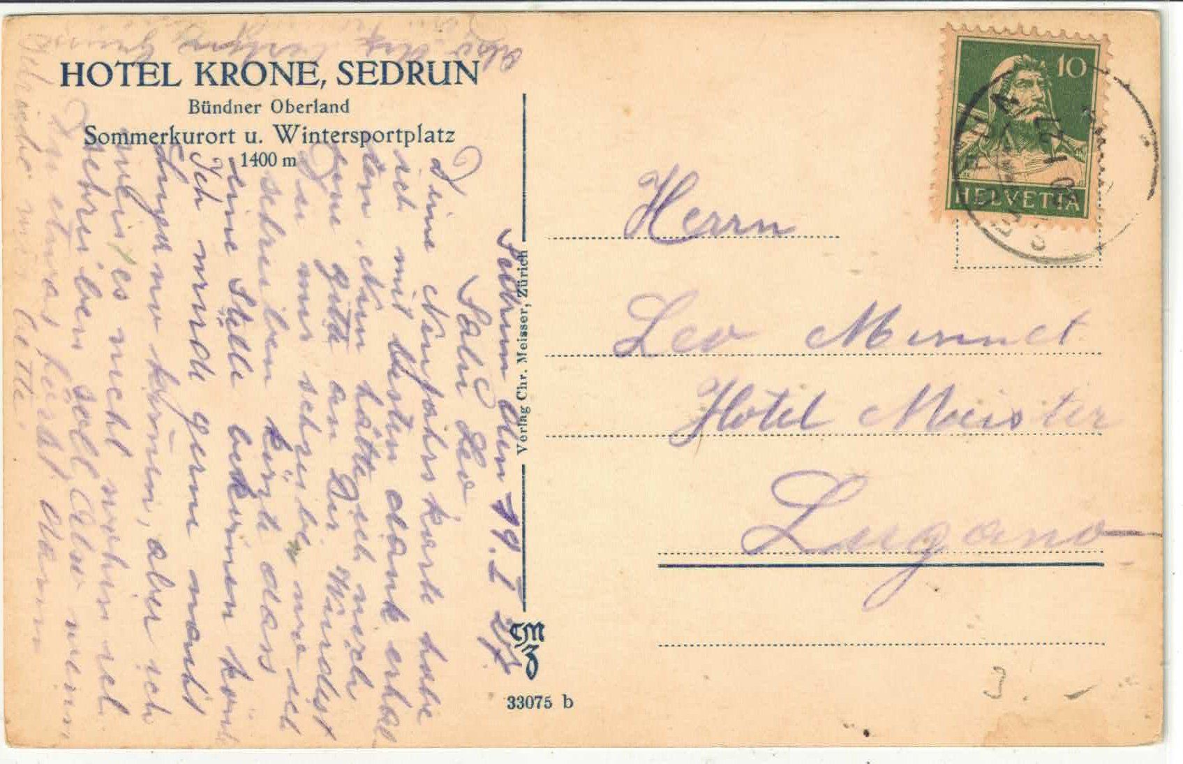Cartoline postali: Sedrun - Generalansicht im Winter – Usato da Ettingen venduto da Kartenplanet 1