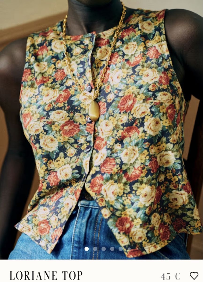 Sezane Top: Sezane Loriane floral crop top size XL – Usato da Zürich venduto da chisabella 1