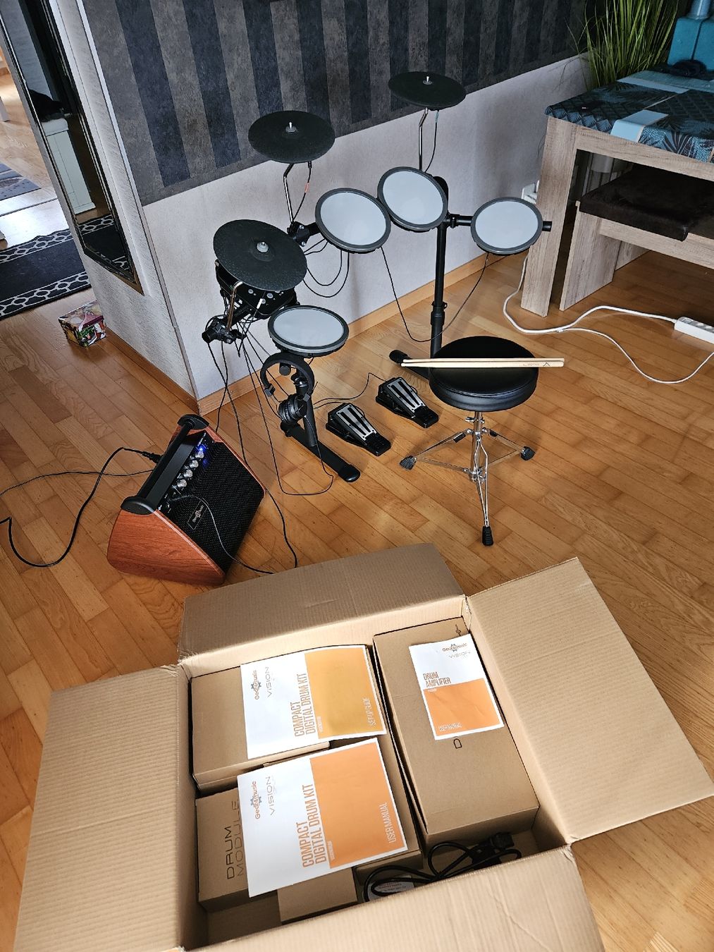 Vision Drum E-Drumset Compact Digital Drum Kit + Verstärker (Neu ...