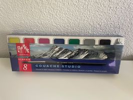 Caran d'Ache Gouache Studio Classic 8 Farben Pinsel NEU 🎨