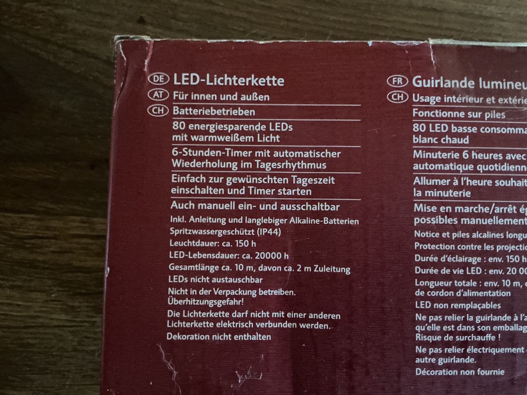 Ghirlande e barre luminose: Melinera LED-Lichterkette 80 LEDs warmweiss Neu/ OVP – Nuovo e nell'imballaggio originale da Gretzenbach venduto da Winery 1