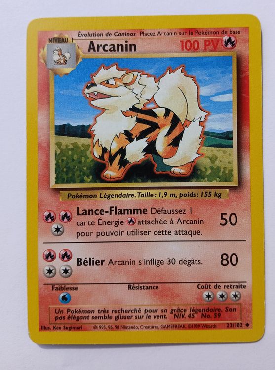 Pokémon Carte collezionabili: Carte Pokémon  Arcanin 23/102 FR 1999. Rare 💎✨ – Usato da Les Sciernes d'Albeuve venduto da gojo03