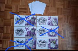 Cartes de voeux "Chats" en diamond painting neuves/Grußkarte