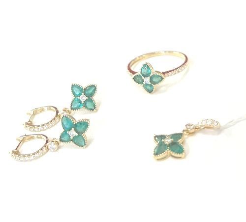 Anhänger: Smaragd-Anhänger 0.59ct., 750 Gelbgold, 7 Brillanten, 950.- – Neu und originalverpackt aus Zürich von juwelier-damken 2