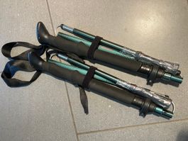 ADVENTURIDGE Wanderstöcke faltbar max. Länge 125 cm mit Sack