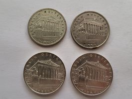 4x 1 Schilling Silber