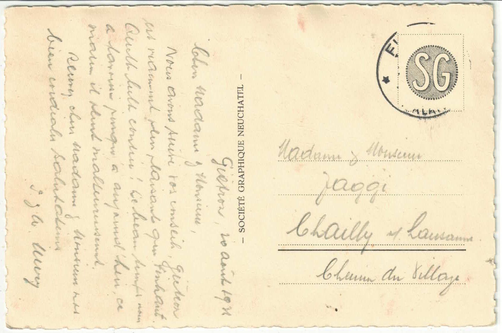 Cartoline postali: Gietroz - Mont Blanc et Aig. Rouges – Usato da Ettingen venduto da Kartenplanet 1