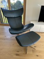 BoConcept Imola Sessel mit Hocker – Leder – Designerstück