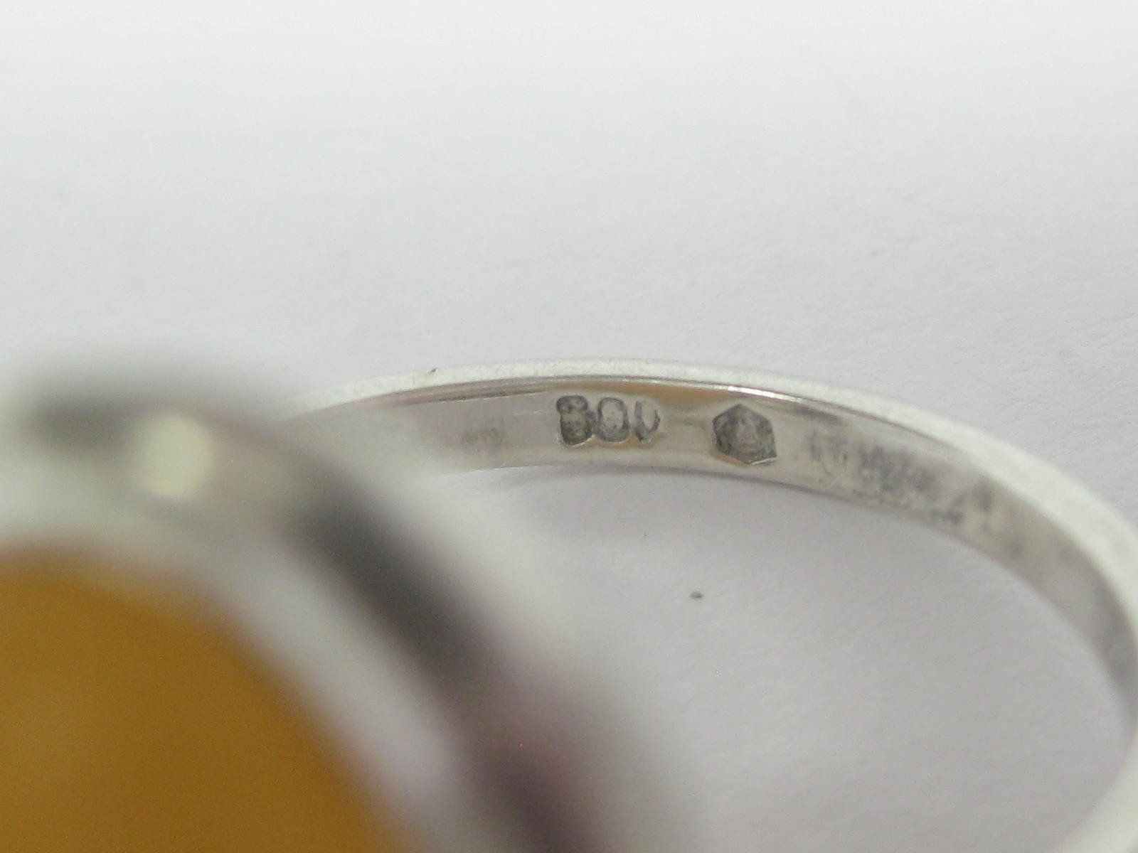 Anelli: Vintage Silber Ring 800 + MP Bernstein Butterscotch Gr. 54 – Usato da Ermatingen venduto da Decovin 9