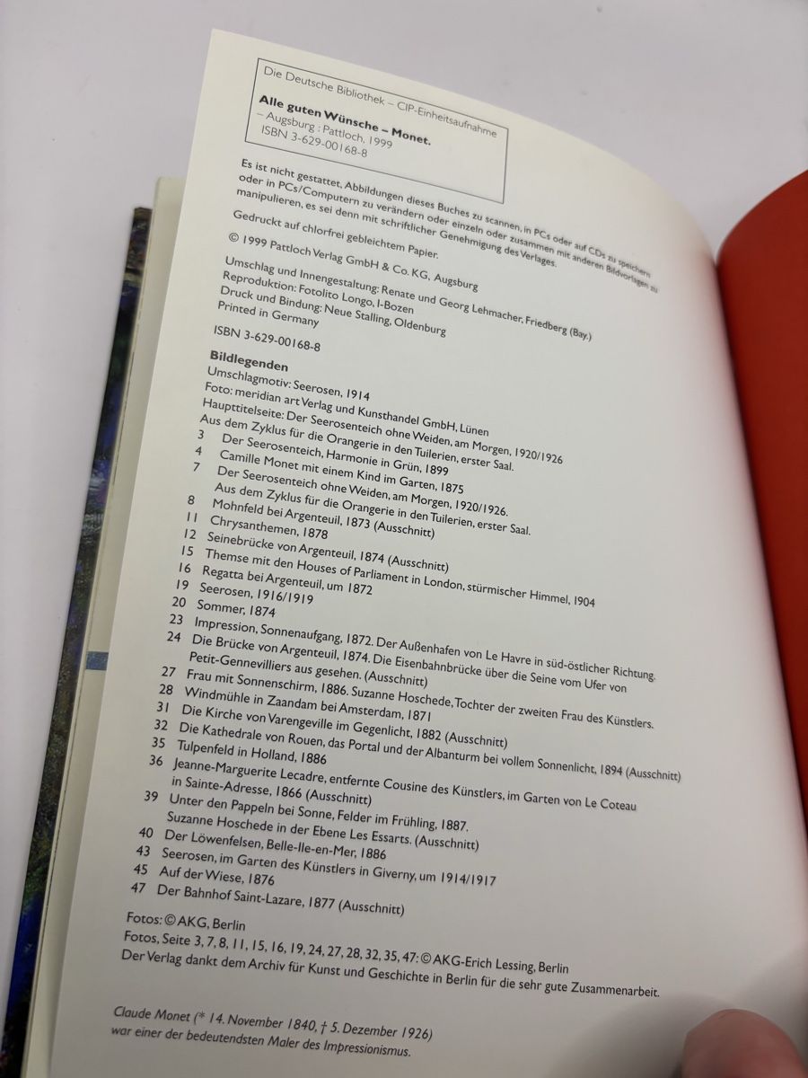Libri: Buch Monet Alle guten Wünsche – Usato da Genève venduto da sho_67qj 5