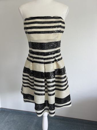 Bebe Minikleid, gestreift, paillettenbesetzt, Gr. 36