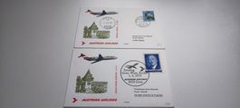 2x Ersttagsbriefe Austrian Airlines