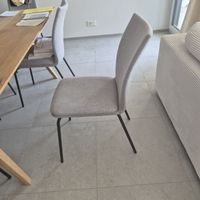 Esszimmerstuhl Stoff grau Metall gute Zustand