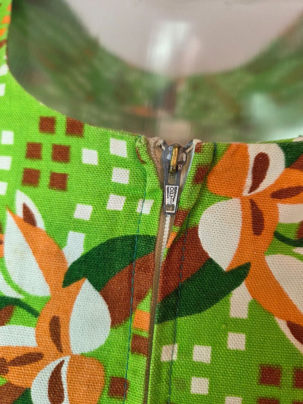 Vestiti: 70er Baumwollkleid grün ca.M – Usato da Bern venduto da -Aniko- 3