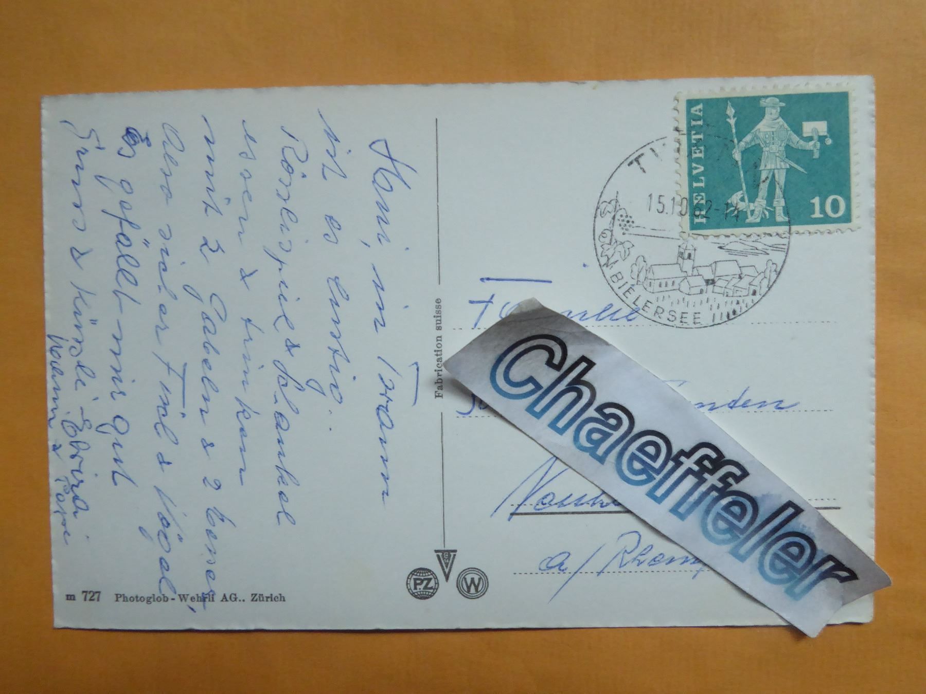 Ansichtskarten: 1962  Twann - Douanne – Gebraucht aus Zürich von Chaeffeler 1
