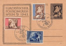 Europäischer Postkongress Wien 1942 mit zusätzl. Frankierung
