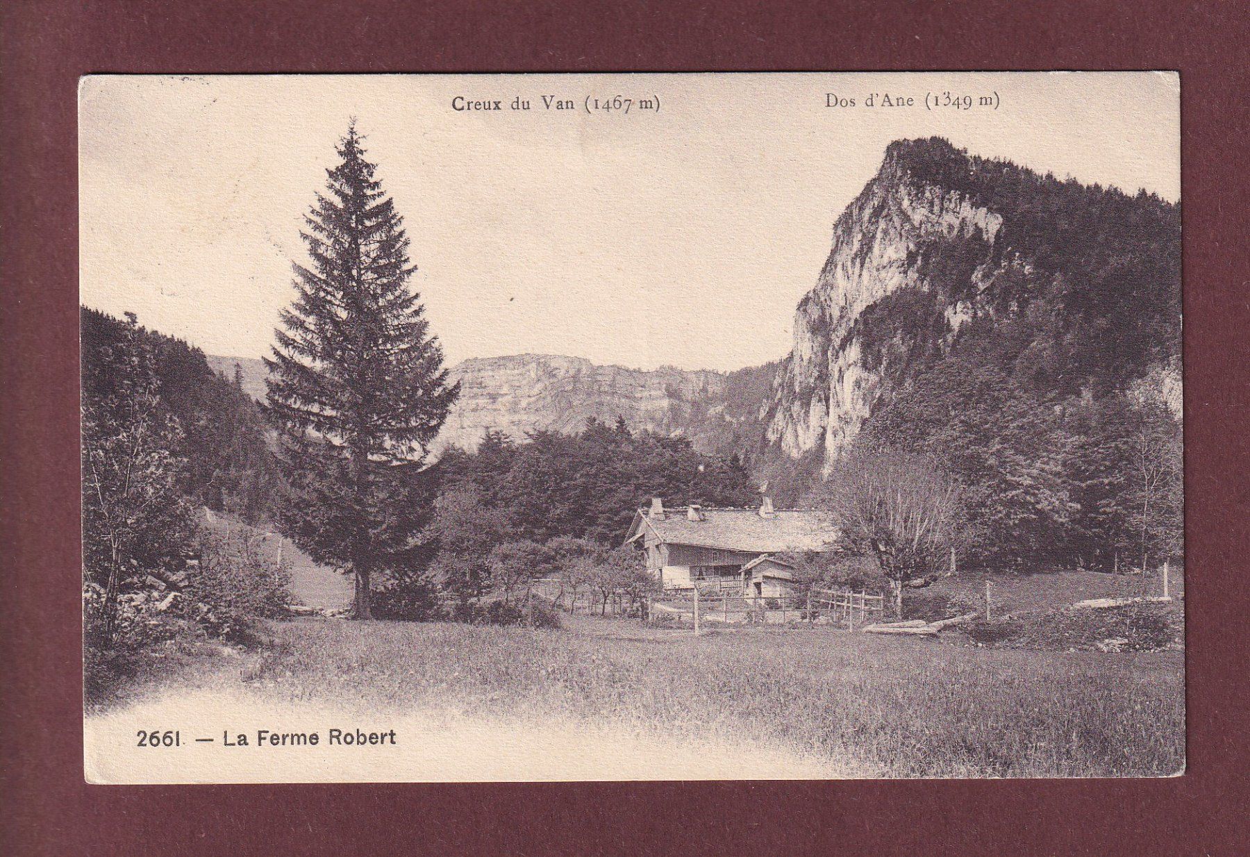 Ansichtskarten: FERME ROBERT - Creux du Van - 1911 – Gebraucht aus Pully von nicecards