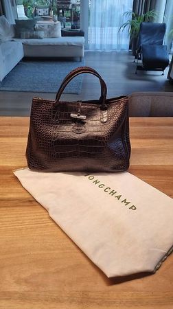 Longchamp Roseau Croco Leder Handtasche in Top Zustand