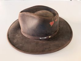Lederhut braun aus echtem Kuhleder Gr. 55