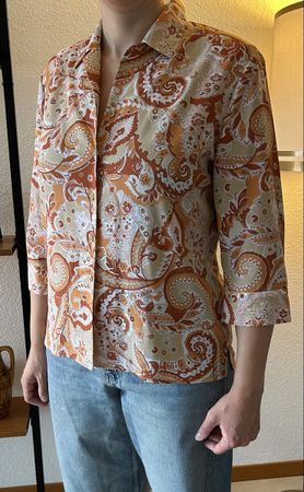 Frankenwälder Paisley Vintage Bluse, Grösse 42