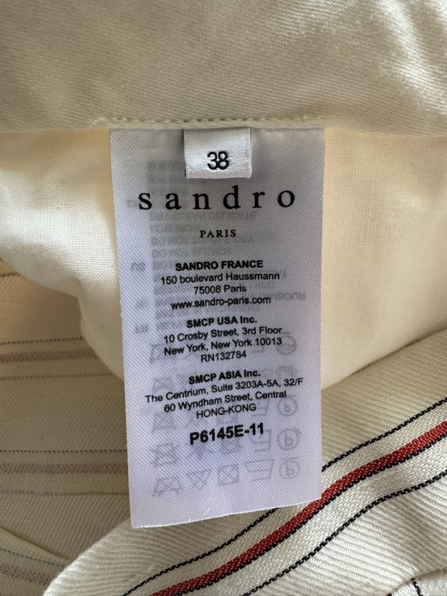 Sandro Hosen: Pantalon rayé SANDRO en coton lin T38 – Neu (gemäss Beschreibung) aus Morges von sandy069 5