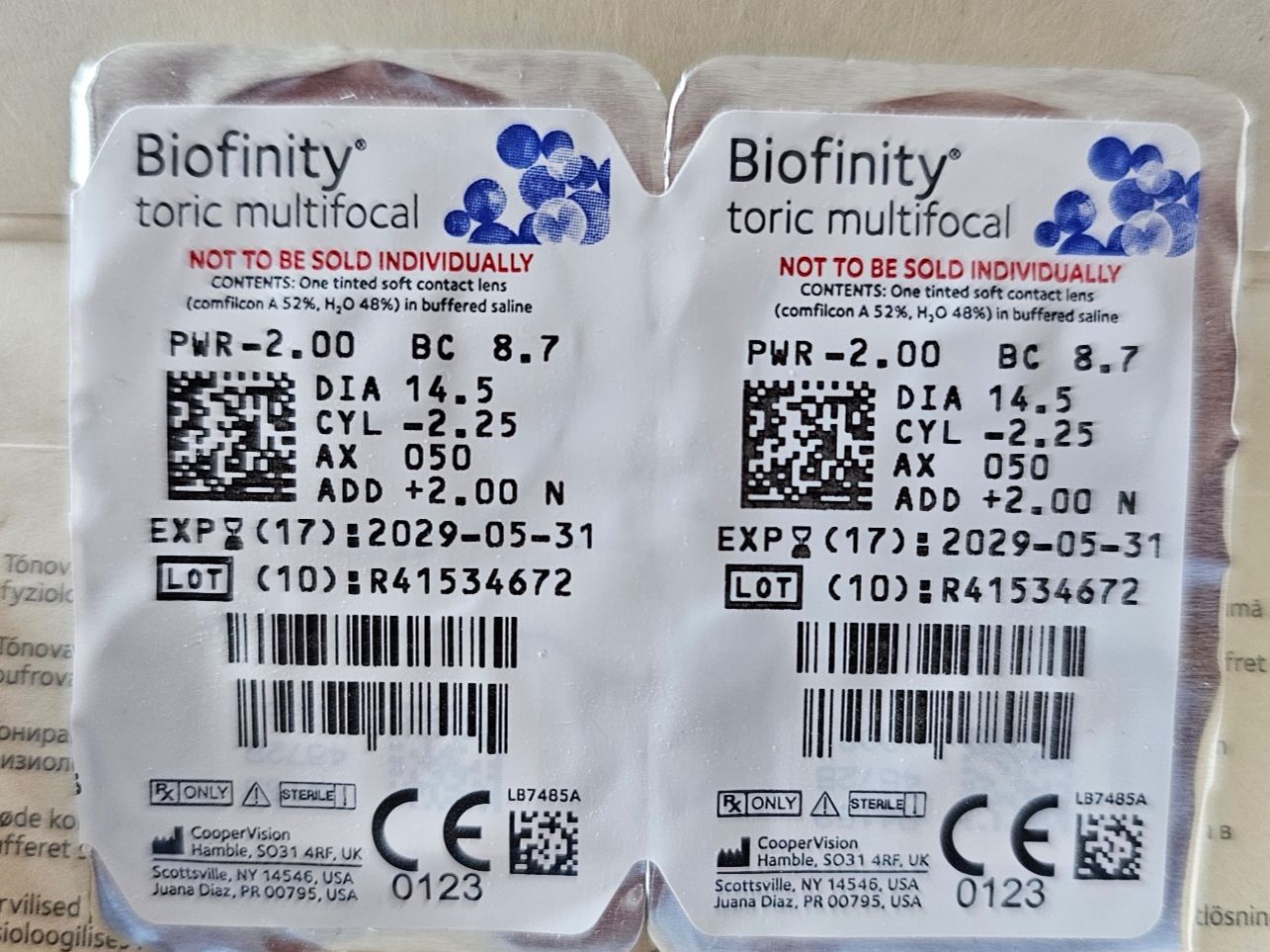 Cooper Vision Lenti a contatto: Biofinity Toric Multifocal -2.00 Kontaktlinsen - 2 Stück – Nuovo (secondo la descrizione) da Sirnach venduto da windrad65 1