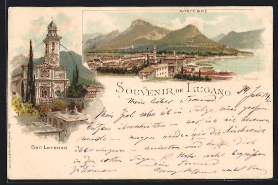 Ansichtskarten: Litho Lugano, San Lorenzo, Monte Br – Gebraucht aus Berlin von bartko-reher