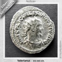 Antike römische Silbermünze / Valerianus / 255-256 nCh.