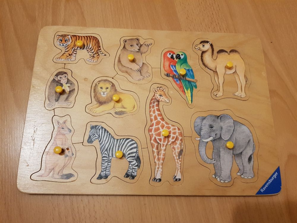 SANNIX 12 Holz-Puzzles Für Kinder – Dinosaurier & Tiere, Je 9 Teile, Mit Aufbewahrungstaschen, Für Alter 3–6