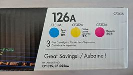 HP Toner 126a C, M, Y Tri-Pack für CP1025 und CP1025nw (neu)